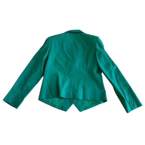 Petite Sophisticate womens Sz 6 teal 100% pure wool blazer jacket - Picture 2 of 7